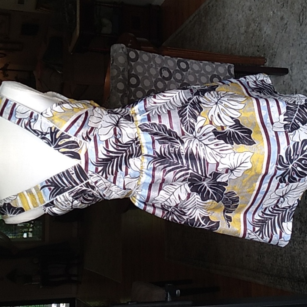 H&M Yellow Black Print Dress